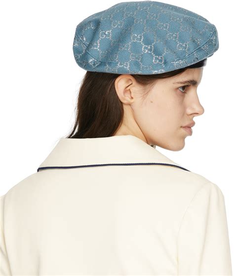 gucci lame beret|Gucci leather beret.